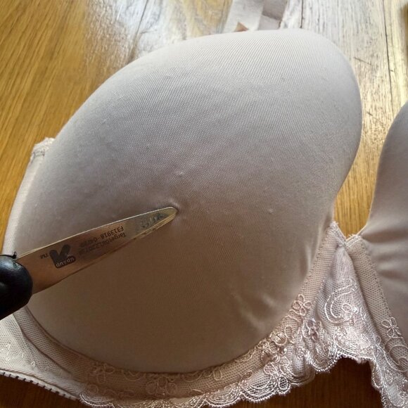 Olga Size 36DD Beige Butterscotch Lavish Lift Lace Trim Padded Underwire Bra - Picture 10 of 15